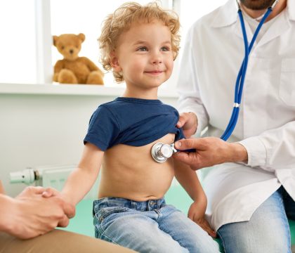 Smiling Little Boy at Medical Checkup